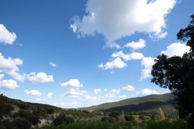 bulutlar, yeşil yatay.