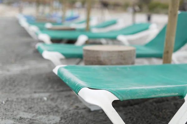 Plastic hammocks on a  beach — Stock Photo, Image