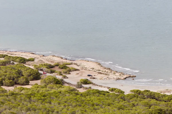 Uitzicht op een strand in Santa Pola — Stockfoto