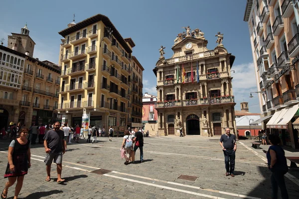 Pamplona radnice náměstí — Stock fotografie