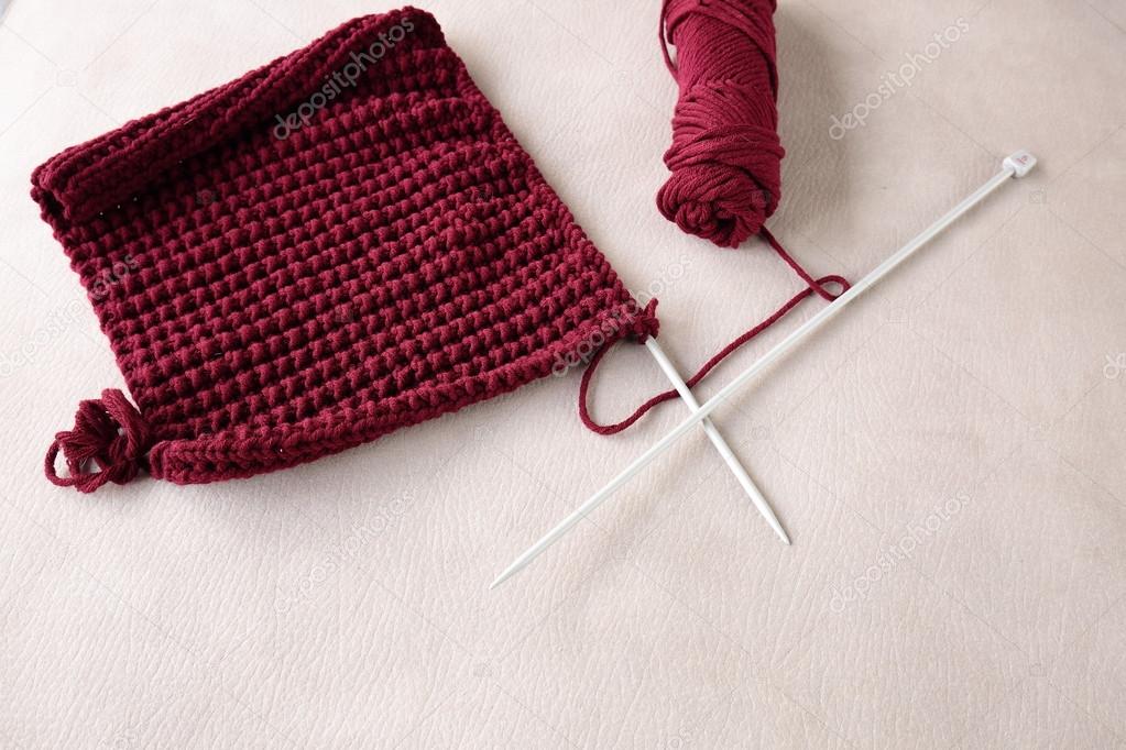 crochet needles and wool
