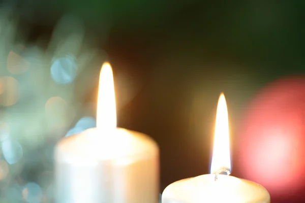 Christmas candle lit — Stockfoto