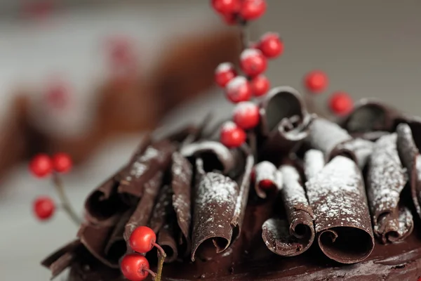 Decorated chocolate cake — Stock Photo, Image