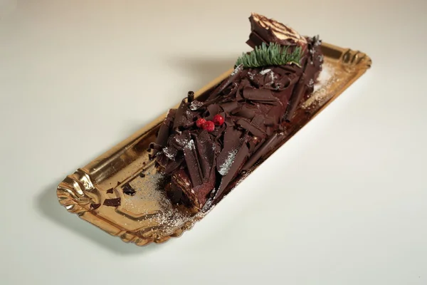 Sweet yule log — Stock Photo, Image
