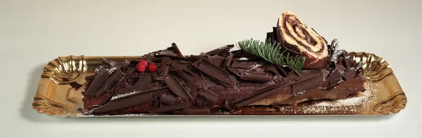 Sweet yule log — Stock Photo, Image