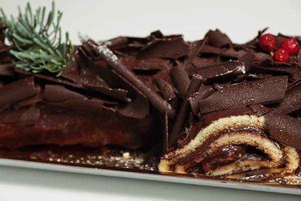 Doce yule log — Fotografia de Stock