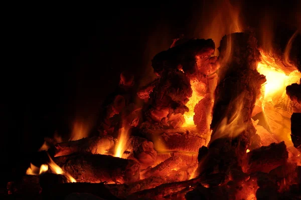 Um fogo de chaminé — Fotografia de Stock