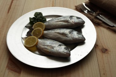 çiğ balık gümüş tepsi