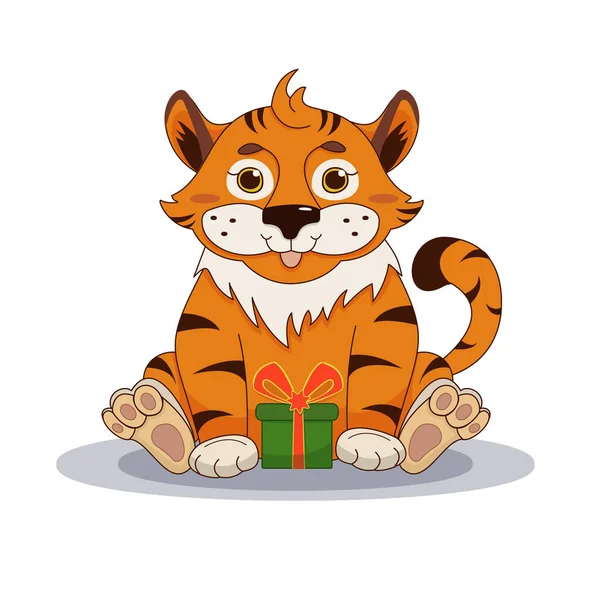 Tiger Gift Symbol 2022 New Year Year Tiger According Chinese — Vetor de Stock