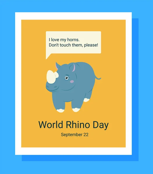 Día Mundial Del Rinoceronte Una Ilustración Sobre Tema Protección Del — Vector de stock