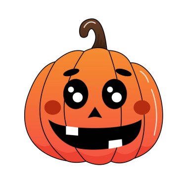 Cadılar Bayramı balkabağı. Gülümse. Vektör etiketi.