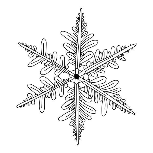 Doodle Ilustración Hermoso Copo Nieve Hielo Nieve — Vector de stock