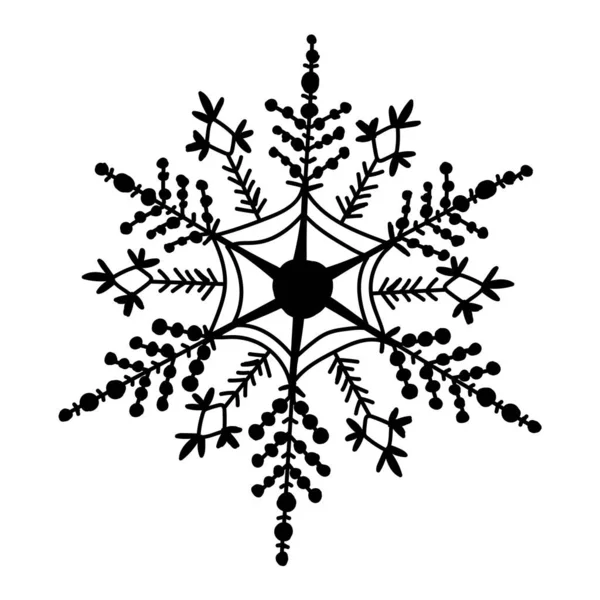 Krásná Sněhová Vločka Vektorová Ilustrace — Stockový vektor