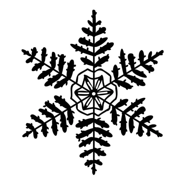 Μαύρη Νιφάδα Χιονιού Εικονογράφηση Διανύσματος — Διανυσματικό Αρχείο