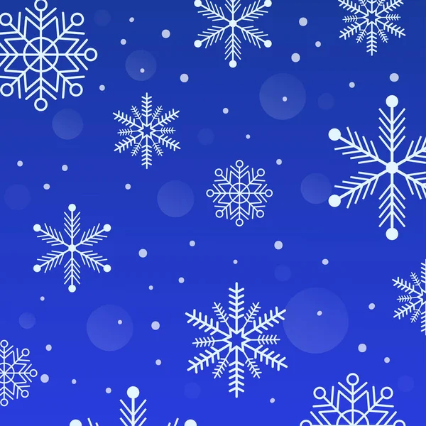 Winter Hintergrund Schneeflocken Auf Blauem Grund Hintergrund Mit Schneeflocken Für — Stockvektor