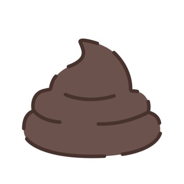 Bok ikonu. Kedi dışkısı, evcil hayvan. Tuvalet. Basit vektör illüstrasyonu.