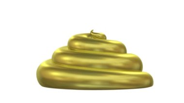 Üç boyutlu. Beyaz arkaplanda izole edilmiş altın kakası.