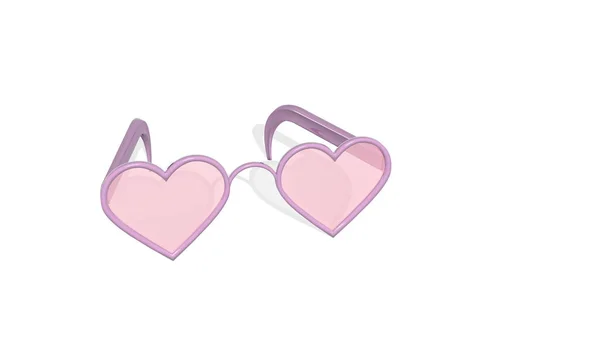 Romantic Pink Glasses Isolated White Background Illustration — 스톡 사진