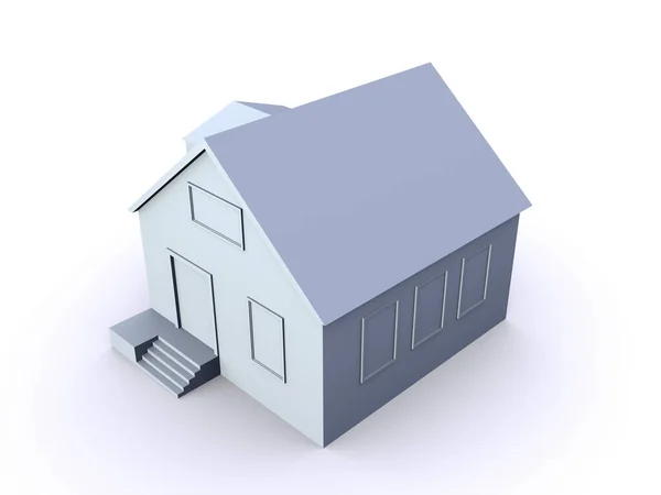 Illustration Gray Model Simple House Textures Isolated White Background — Stock Photo, Image