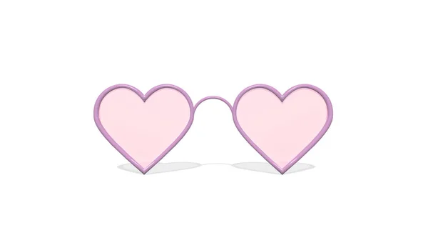 Romantic Pink Glasses Isolated White Background Illustration — ストック写真