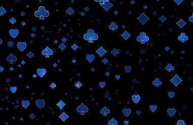 Poker sembollerinin parlak renkli bulanık bokeh deseni.