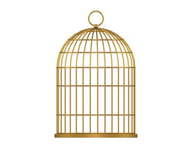 3d illustration. Metal birdcage isolated on white background. clipart