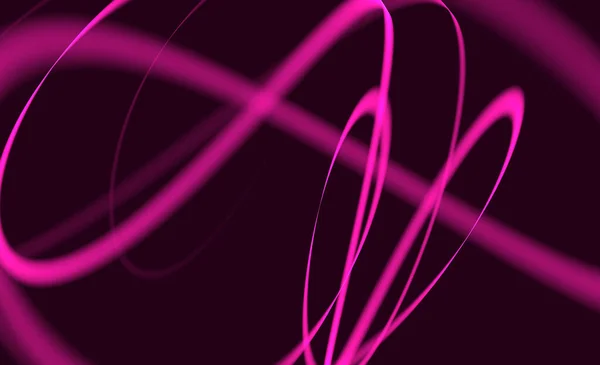 Pink Chaotically Curved Line Dark Background — 图库照片