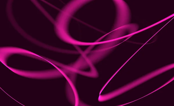 暗い背景にピンクの混沌とした曲線 — ストック写真