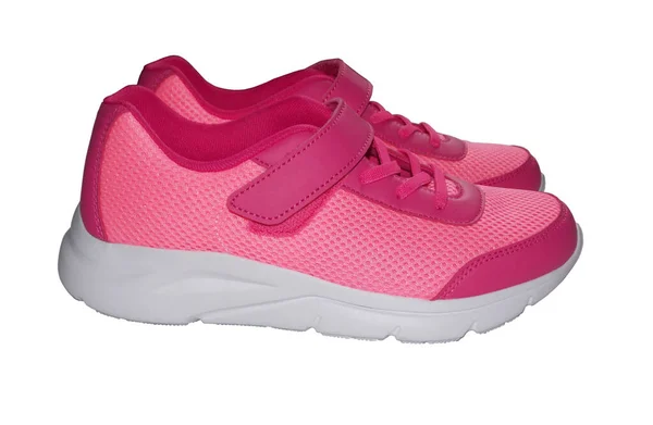 Pinkfarbene Sneakers Auf Weißem Hintergrund — Stockfoto