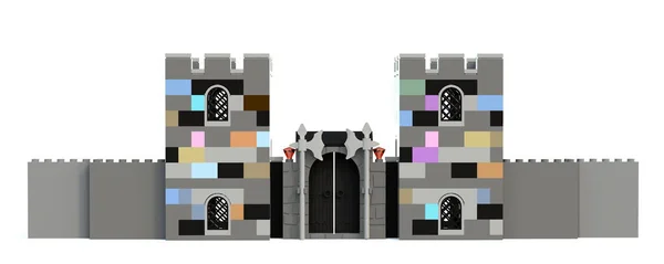 3d illustration. Castle towers isolated on a white background.