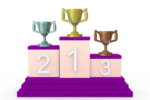 Illustration Winners Podium Isolated White Background — Stock Photo, Image