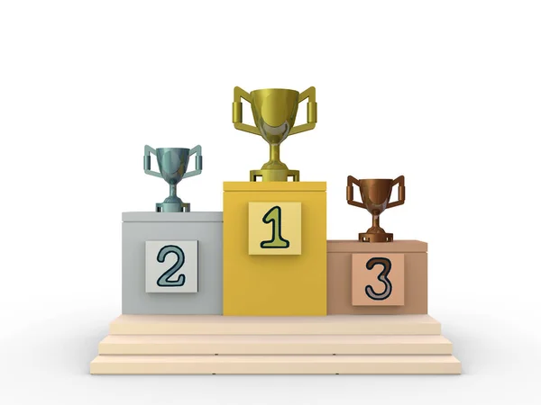 Illustration Winners Podium Isolated White Background — Stock Photo, Image