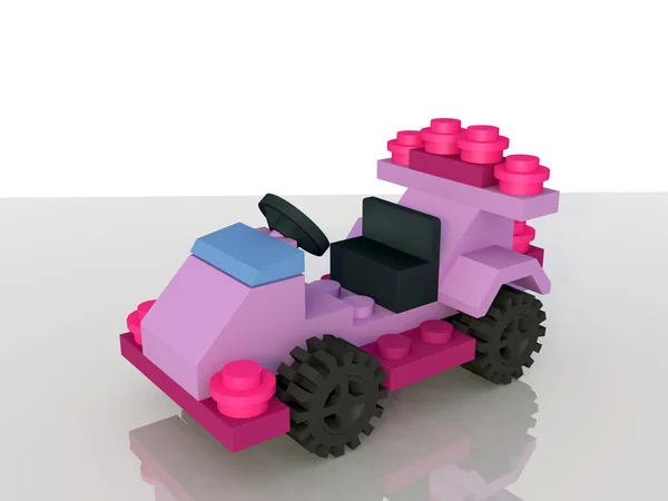 Ilustração Brinquedo Carro Combinado Estilizado Isolado Fundo Leve — Fotografia de Stock