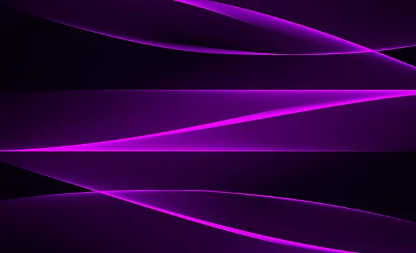 暗い背景に紫色の光の線 — ストック写真