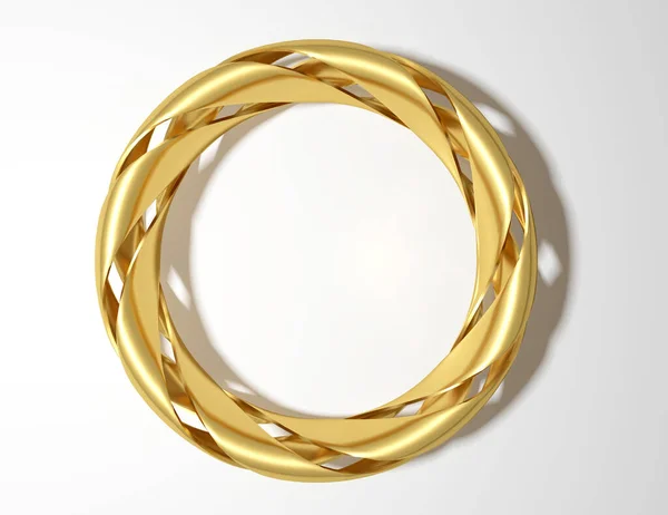 Gouden Gebogen Ring Lichte Achtergrond Illustratie — Stockfoto