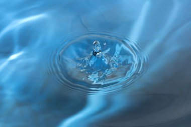 Su damlası ve kabarcık bokeh arka plan olarak