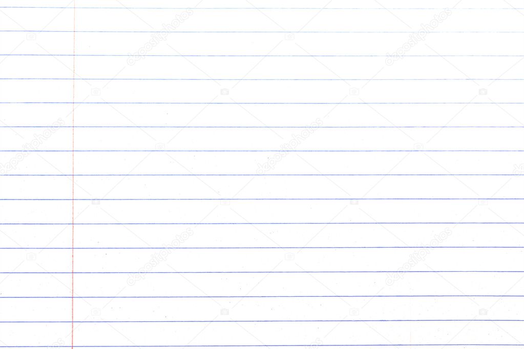 White paper and line of notebook paper texture