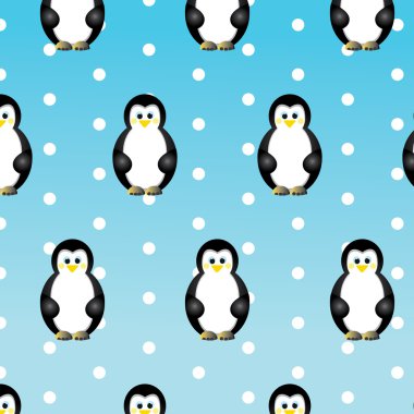 Noel vektör seamless modeli ile penguenler.