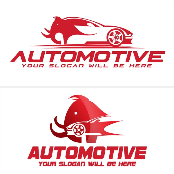Icono rojo de la rueda del coche diseño del logotipo automotriz — Vector de stock