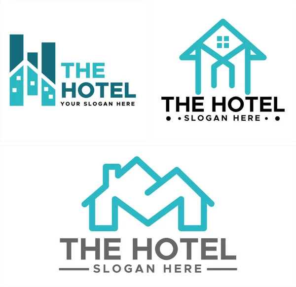 Hôtel entreprise propriété appartement logo design — Image vectorielle