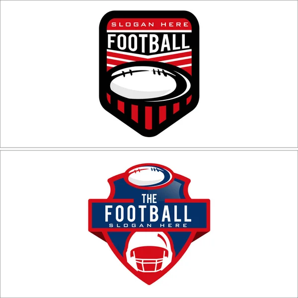 Diseño del logotipo de la insignia de fútbol — Vector de stock