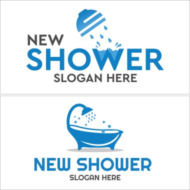 Küvet duşu simgesi vektör logosu tasarımı