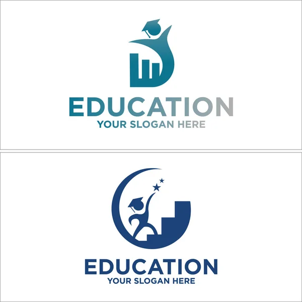 Éducation nationale étudiant universitaire logo de l'école conception — Image vectorielle