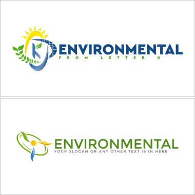 Güneş paneli ve güneş çevresel logo tasarımı