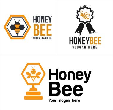 Tarım çiftliği arısı bal logosu tasarımı