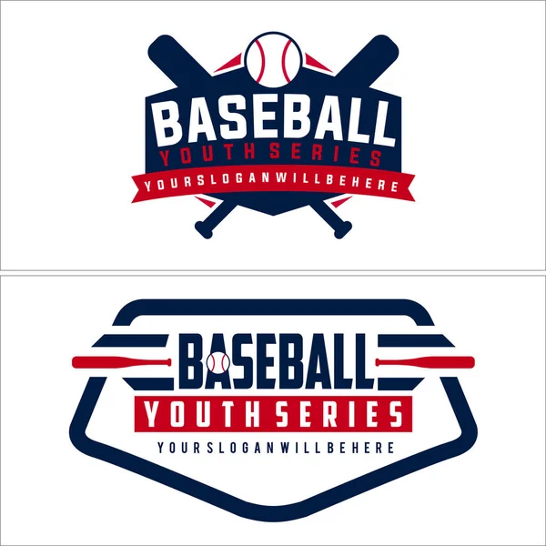 Baseball emblem logo design — Stock Vector