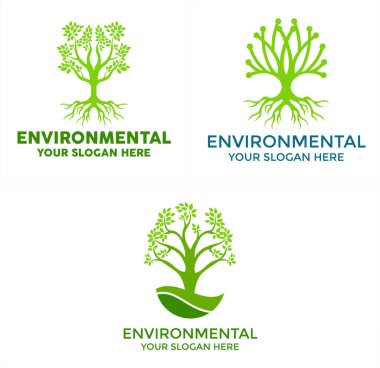 Çevresel organik ağaç logo vektörü
