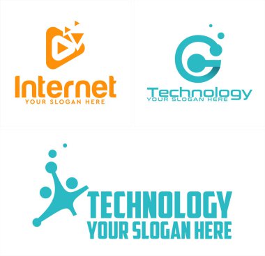 Üçgen oynatma düğmesi teknik devresi ve insanların simge vektörü ilk logo teknolojisi vektör tasarımı