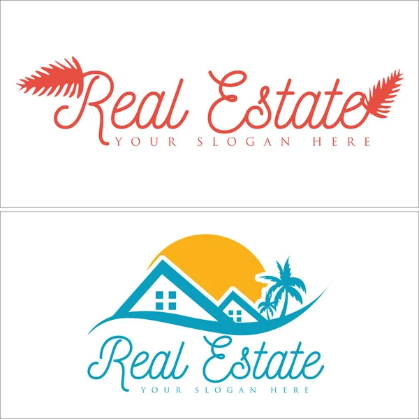 Real estate building home resort logo design — Stock Vector