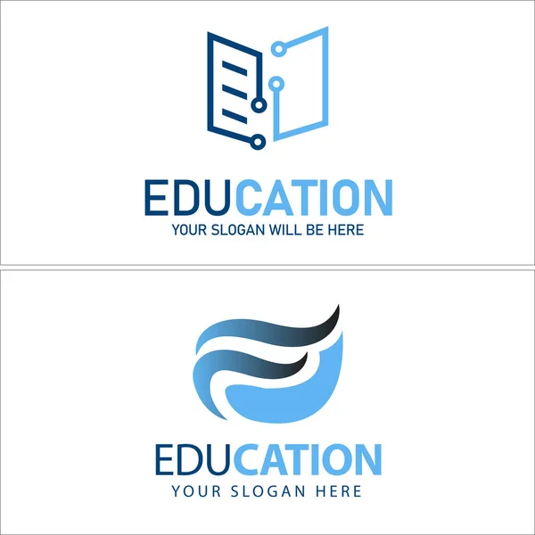 Livre numérique bleu logo vecteur technologie moderne — Image vectorielle